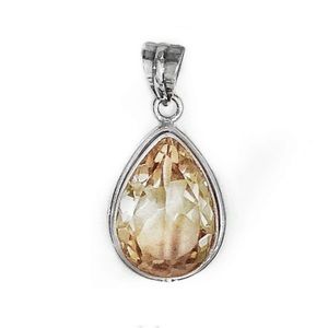 🆕 LRG Genuine Pear Shaped Golden Topaz 925 Sterling Silver Pendant  NWT